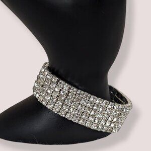 (2/$20) White Rhinestone Stretch Bracelet